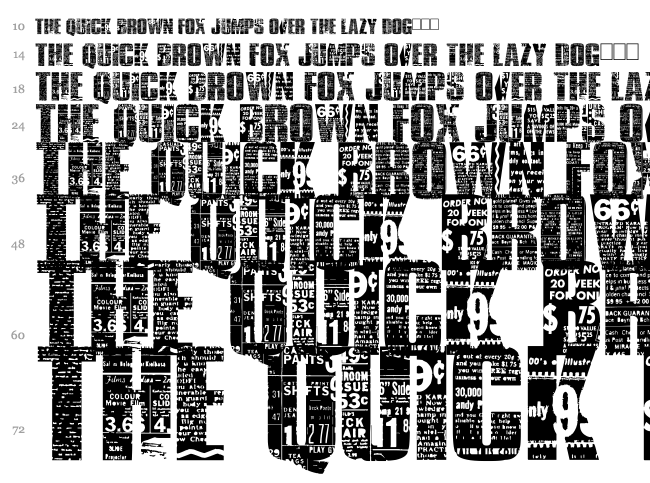 Buy More font waterfall